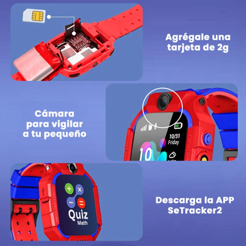 RELOJ INTELIGENTE PARA NIÑOS (INCLUYE GPS Y CÁMARA)