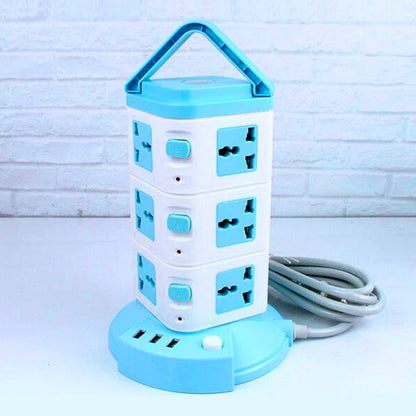 TORRE MULTICONTACTO DE 12 ENCHUFES + 3 USB