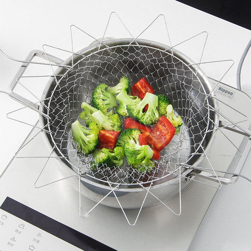 CESTA PLEGABLE PARA FREÍR Y COCINAR AL VAPOR